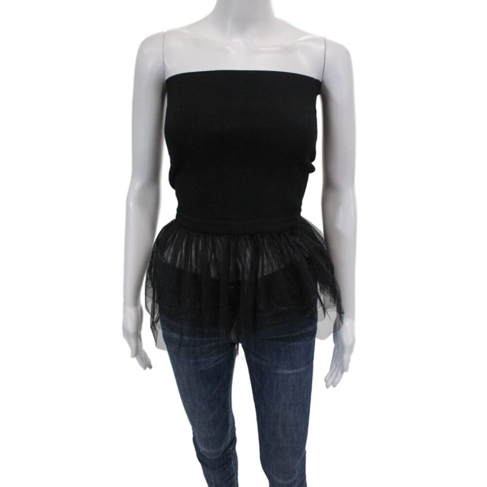 Autumn Cashmere Womens Tulle Tube Top - Black Size XS